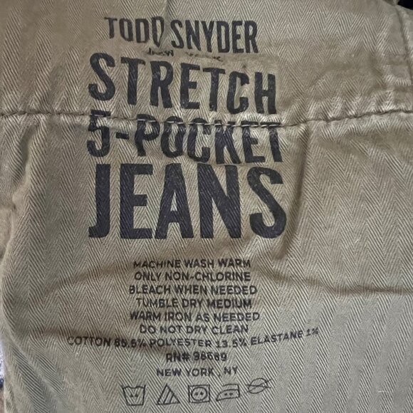 Todd Snyder Size 34x30 Men Blue Slim Fit 5-Pocket Stretch Denim Jeans - Picture 4 of 9
